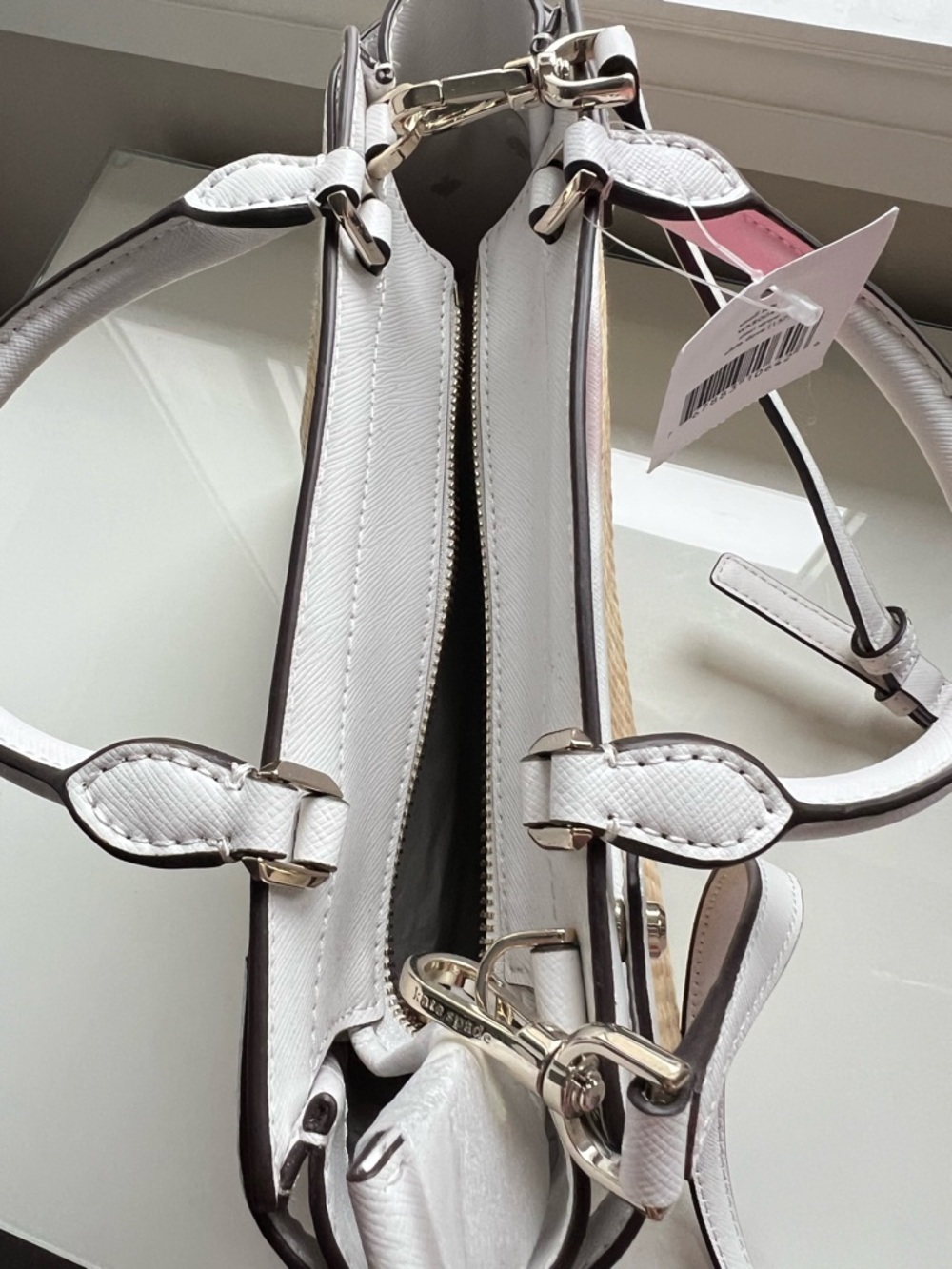 kate spade Straw Shoulder Bag with Light Cream Trim - Picture 3 of 4